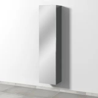 Sanipa 3way Hochschrank mit 1 Doppelspiegeltür, Anthrazit-Glanz BS15279