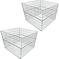 ESTEXO Komposter Metall Drahtgitter 2er Set Gartenkomposter 90x90x70 cm Draht Gitter