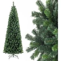 Salcar Künstlicher Weihnachtsbaum Bleistift Weihnachtsbaum Schmal Tannenbaum Künstlich Christbaum Außen, 180 cm mit 618 PVC Nadeln