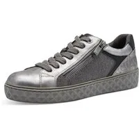 MARCO TOZZI Plateausneaker, Freizeitschuh, Halbschuh, Schnürschuh mit Prägungen im Plateau