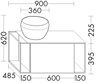Burgbad Mineralguss Waschtisch-Set Junit Eiche Dek. Flanelle/Weiß Brilliant/Velve, SFKR090LF3151C003 SFKR090LF3151C0039