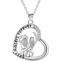 LuxusKollektion Herzkette Halskette 925 Sterling Silber Herz Anhänger Geschenk Mama Schwester
