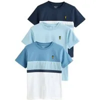 Next T-Shirt 3er-Pack Regular Fit Kurzarm-T-Shirts, Farbblock (3-tlg)