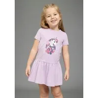 KIDSWORLD Jerseykleid mit Einhorn aus Baumwolle und Elasthan, kurzärmelig