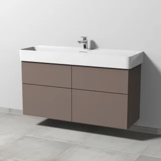Sanipa 3way Waschtischunterbau zu Laufen VAL Waschtisch mit 4 Auszügen, Taupe-Matt SP8251T