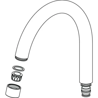 Ideal Standard Rohrauslauf, 190mm, B960293AA, Chrom B960293AA