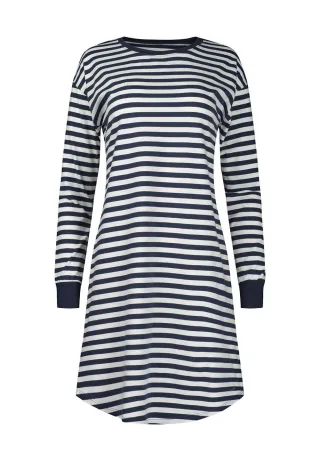 SKINY - Skiny Damen Sleepshirt langarm Night In Mix & Match navyblazer stripes - Gr. - 38