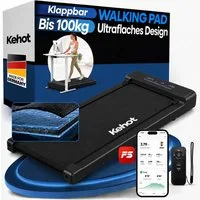 kehot Laufband Laufband für Zuhause mit 9 % manuelle Steigung, 2,5 PS Walking Pad (Faltbares Premium Walking Pad für Homeoffice & kleine Räume, Ultraflaches Design, Kompakt mit Transportrollen, Leise Laufband), Stabile Konstruktion bis 100 kg für ruh