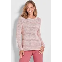 GOLDNER Strickpullover Multicolor 3D-Optik mit U-Boot-Ausschnitt Langarm Strukturstrick mit Rippenbündchen