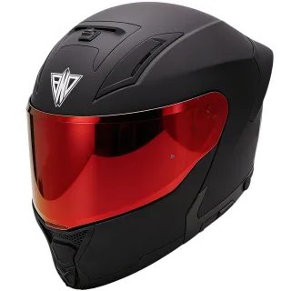 Broken Head Klapphelm BND Stealth + Rot Verspiegeltes Visier