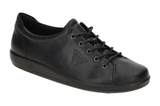 Ecco Soft 2.0 Lace Damenhalbschuhe 206503 in Schwarz - Bequeme Schn?rschuhe