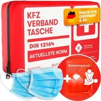 Purahelp KFZ-Verbandkasten nach aktueller Norm 2025 DIN 13164 (StVO konform), (nkl. Beatmungstuch -, 44 St), Erste Hilfe Set Auto Verbandskasten Auto 2025