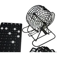 Otto Simon Spiel Bingo Spielset mit Bingotrommel, 75 Zahlen Kugeln, Spielkarten, Gesellschaftsspiel