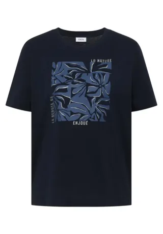 Cecil - T-Shirt mit Frontprint blau - Gr. - S