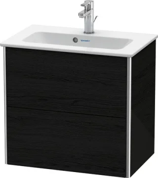 Duravit XSquare Waschtischunterbau wandhängend Eiche Schwarz Matt 610x388x560 mm - XS416501616 XS416501616
