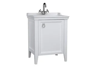 VitrA Valarte Set 65 cm Möbelwaschtisch + Waschtischunterschrank 1 Tür Türanschlag Weiß Matt,62259 62259