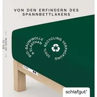 Schlafgut Spannbettlaken PURE Bio-Baumwolle mit Elasthan, 170 g/m², Bettlaken, Spannbetttuch, Jersey, Gummizug: rundum, (1 Stück), PREMIUM Laken für Matratzen bis 30cm Höhe, dehnbar blickdicht, straff
