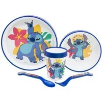 Lilo & Stitch Kindergeschirr-Set Rutschfestes Kochgeschirr-Set für die Mikrowelle 5-teiliges Set