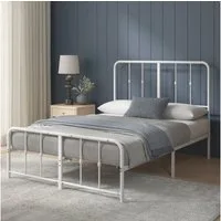 ZINUS Bettgestell Florence, Bett mit Kopf- und Fussteil, (90x200cm & 140x200cm) (Weiß, 140x200cm), Inklusive Lattenrost, Hohe Stabilität, Leichter Aufbau