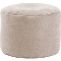 mokebo Pouf Der Ruhepouf (rund und aus Webstoff), Made in Germany, Sitzhocker, Bodenkissen, Fußhocker in Beige