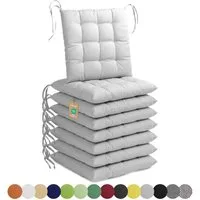 Lavea Stuhlkissen Lavea® Sitzkissen & Stuhlkissen 40x40 cm – 4er/8er Set, 40x40x3 cm, mit Stoffbändern, Indoor & Outdoor, für Garten & Balkon
