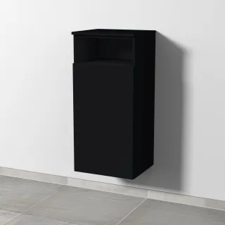 Sanipa 3way Mittelschrank mit 1 Tür und 1 offenem Fach, Schwarz-Matt, SF13408 SF13408