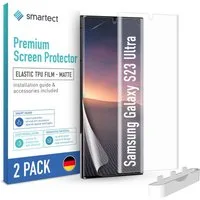 smartect Displayschutzfolie TPU Schutzfolie Matt für Samsung Galaxy S23 Ultra, Set, 2 Stück, Panzerfolie Bildschirm Displayfolie