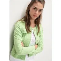 bianca Bouclèjacke VIOLET mit Rundhalsauschnitt und Knopfleiste