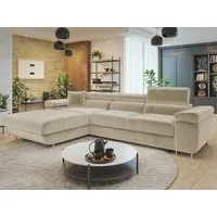 MIRJAN24 Ecksofa Torezio Mini, mit Bettkasten und Schlaffunktion, Einstellbare Kopfstützen, 280x170x70-90 cm