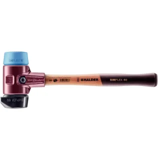 HALDER SIMPLEX - Schonhammer mit TE-Gehäuse und Holzstiel, Gummikomposition mit Standfuss / TPE-soft - 3012.260