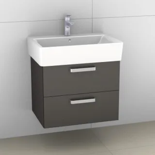 Artiqua 412 Waschtischunterschrank für Connect Cube E7729 Stahlgrau Metallic, 412-WU2L-I15-7141-88 412-WU2L-I15-7141-88