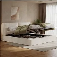 Flieks Polsterbett, Hydraulisches Stauraum Doppelbett 180x200cm Polster-Kopfteil, Cord
