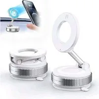 Mutig Handy-Halterung Vakuum Magnetischer Handyhalterung Auto für Magsafe Autohalterung, (bis 7 Zoll, Starke Saugkraft, Magnet für Alle Handys, 360° Drehbar, Faltbarer für Auto Spiegel/Autofenster/Fitnessstudio/Küche/Büro, Für Magsafe Autohalterung,3