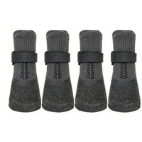 Ledander Pfotenschutz Wasserdichte & rutschfeste Hundeschuhe,Hundeschuhe Pfotenschutz, warme und strapazierfähige Hundestiefel, mit Anti-Verlust-Riemen