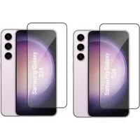 CLM-Tech Displayschutzglas für Samsung Galaxy S25 / S24, Panzerglas Folie - Anti-Fingerabdruck und kratzfest -, 2 Stück, Unterstützt Fingerabdruck-ID