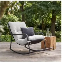 HOME DELUXE Schaukelstuhl ALEVIO, Schaukelsessel für den Garten, Gartenliege, Loungesessel