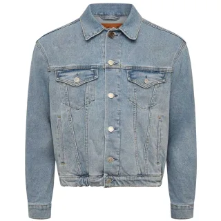 Replay - Jeansjacke für Damen, Punkt Kragen (Blau)