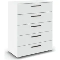 rauch Schubkastenkommode Highboard Sideboard Kommode MONTCLAR Frontauswahl Dekor/Hochglanz/Glas (in 2 Breiten: 40 oder 80 cm / Höhe 100 cm, inkl. Soft-Close-Funktion), mit 5 geräumigen Schubladen, viele Griffvarianten MADE IN GERMANY