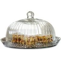 Mirabeau Vorratsdose Glasglocke mit Platte Layla klar, Glas