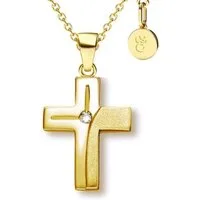 Amoonic Kreuzkette Halskette Mädchen Silber 925 mit Kreuz Anhänger Kommunion und Taufe (individuell anpassbare Halskettenlänge)