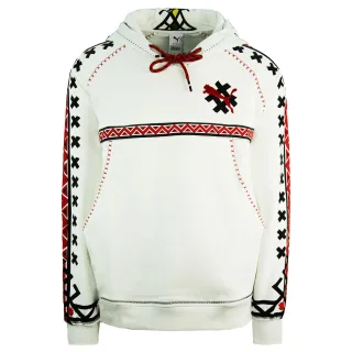 Puma x Jahnkoy Graphic Pullover Langarmweiß weißer Herren Hoodie 596680 02