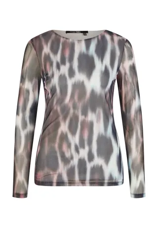Marc Aurel - Shirt mit Leoprint black varied - Gr. - 40