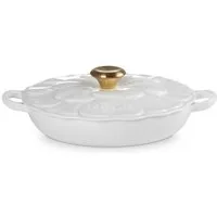 LE CREUSET Kochtopf Gourmet-Profitopf Blume 26 cm Weiß, Gusseisen