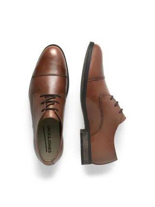 JACK&JONES - JFWRAYMOND LEATHER NOOS Cognac - Gr. - 42