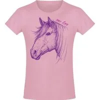 Baddery Print-Shirt "One Love" - Mädchen Pferde T-Shirt - Geburtstag Geschenk Reiten, hochwertiger Siebdruck, aus Baumwolle