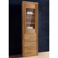 OTTO home Vitrine LOGO B/T/H: 50/42/180cm, 5Fächer, 3 Einlegeboden verstellbar. Kopus&Leisten aus Massivholz, Korpus aus Melamin, Türanschlag L/R