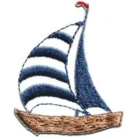 Catch the Patch Aufnäher Bügelbild, Aufbügler, Applikationen, Patches, Flicken, zum aufbügeln, Polyester, Segelschiff Schiff Boot - Größe: 4,9 x 4,1 cm