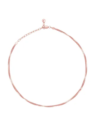 cai Collier Choker 925/- Sterling Silber Venezianer Kette rosé vergoldet zweireihig