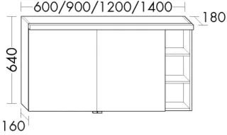 Burgbad Spiegelschrank Orell Acryl-LM 640x900x180 Weiß Matt, SPFQ090LF2648 SPFQ090LF2648