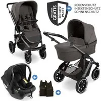 ABC Design Kombi-Kinderwagen Salsa 5 Air Set - Almond, 3in1 Kinderwagen Buggy mit Babywanne, Babyschale, Sportsitz & Zubehör